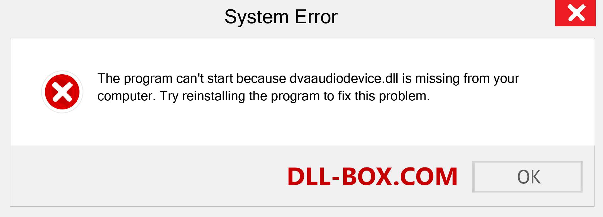  dvaaudiodevice.dll file is missing?. Download for Windows 7, 8, 10 - Fix  dvaaudiodevice dll Missing Error on Windows, photos, images